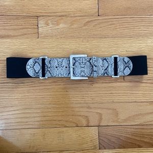 Snakeskin And Black Elastic Belt